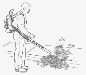 How To Set Use Leaf Blower Svg Vector - Leaf Blower Blower Drawing