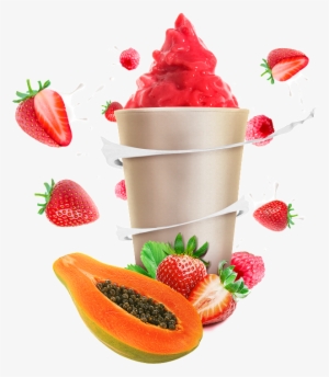 Helado De Fruta Png - Strawberry Yogurt Smoothie Png