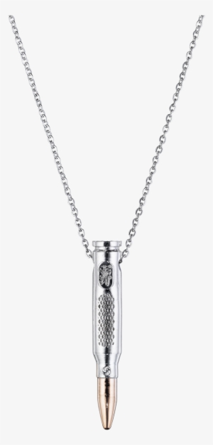 Distressed Silver Bullet Necklace - Pendant