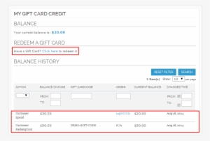 Gift Card Credit - Gift Card