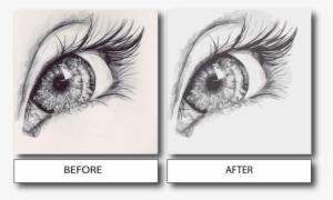 Vector Trace Your Drawing - Anime Crying Eyes Sketch