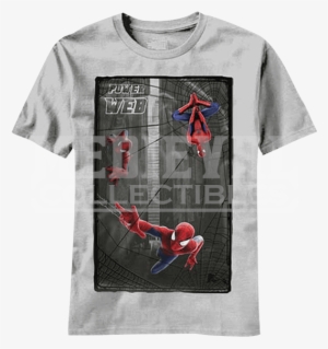 The Power Of Web Amazing Spiderman Kids T-shirt - Disney Big Boys' Primo, Light Blue, Large