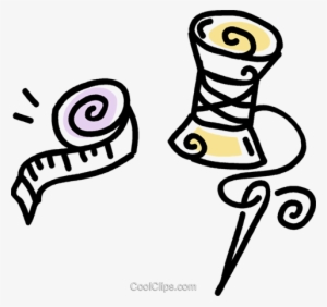 Cinta Métrica, Aguja E Hilo Libres De Derechos Ilustraciones - Hilo Y Aguja Vectores