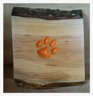 Clemson Tiger Paw Sign Made From Reclaimed Cherry With - Plywood