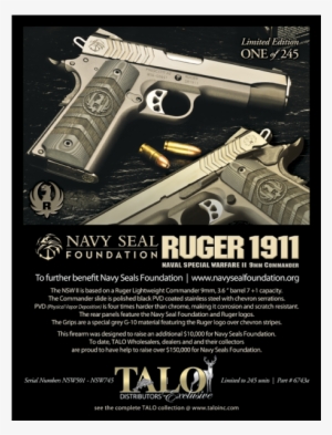 Ruger Sr1911 Navy Seal Warfare Ii 9mm Handgun - Ruger Sr1911