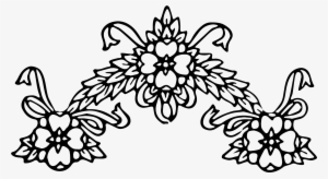 Free Wreath Vector Png - Flowers Border Black And White Vintage