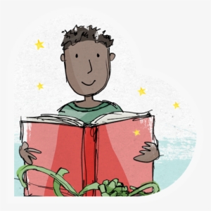Boy With Book And Christmas Ribbon - Christmas Day