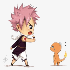 Chibi Natsu With Charmander By Bludy Chu-d5j47xy - Natsu Dragneel