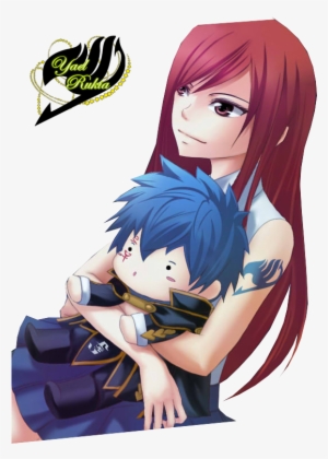 Render Erza Y Jellal Chibi By Yaelrukia-d5qoqbr - Grey's Family Fairy Tail