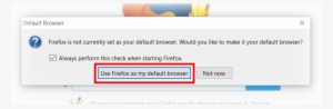 Small Firefox Default Web Browser Prompt - Firefox Default Browser