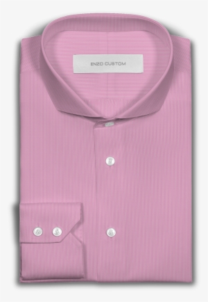 Pink/white Mini Striped Dress Shirt - Button