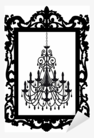Picture Frame With Chandelier, Vector Sticker • Pixers® - Baroque Frame Silhouette