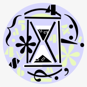 Vector Illustration Of Hourglass Or Sandglass, Sand - Circle
