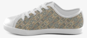 Cobblestone Geometric Texture Canvas Kid's Shoes - Skate Shoe