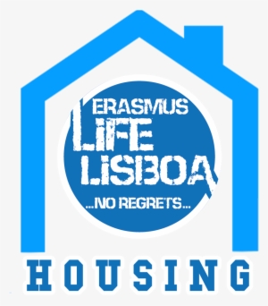 House And Swooshes Logo - Erasmus Life Lisboa Logo