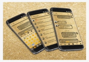 Sms Messages Glitter Gold Ribbon Theme - Android