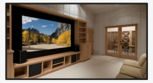 Home Theater With Widescreen Lcd Tv - Home Cinema Wall Unit