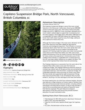 Capilano Suspension Bridge Park Field Guide - Bridal Veil Falls Park Oregon