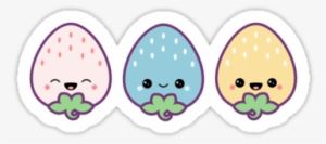 Super Cute Stickers With Happy Pastel Strawberries - Kawaii Pastel Cute Stickers