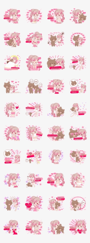 Love Love Love Kawaii Pinkgirl - Sticker