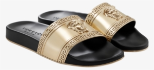 Versace Greek Key Medusa Slides - Versace Medusa Head Beach Slide