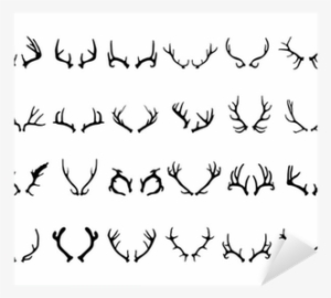 Collection Of Different Silhouettes Of Deer Antlers, - Bois De Cerf Symbole