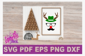 Hipster Reindeer Sign Design Diy Stencil Svg Eps Pdf - Comfort And Joy Svg