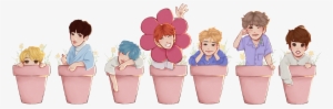 Bts Plant Pot Stickers Individual - Bts Png Individual
