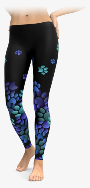 Blue Paw Print Leggings - Native Pride - It's All Indian Land