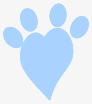 This Free Clipart Png Design Of Blue Heart Paw - Clip Art