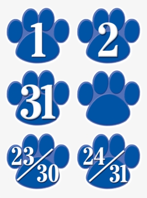 Tcr5233 Blue Paw Prints Calendar Days Image
