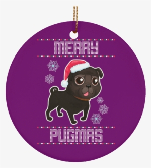 Black Pug Christmas Ornament - 38 Wedding Anniversary