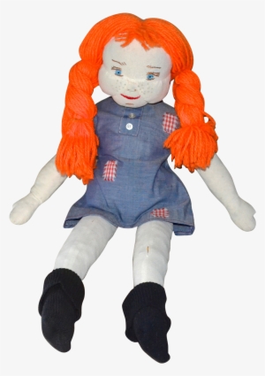 Handcrafted Pippi Longstocking Rag Doll W/ Flaming - Ragdoll With Transparent Background