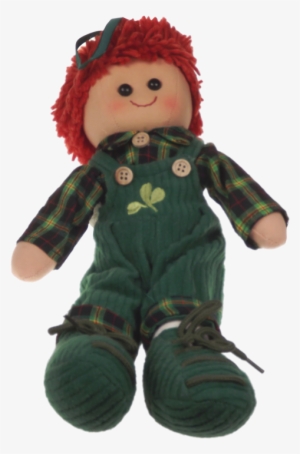 19601 Large Rory Ragdoll - Rory Irish Rag Doll With Green Overalls 32cm In Height