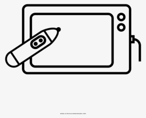 Drawing Tablet Coloring Page - Line Art