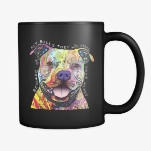 Dean Russo Dog Pit Bulls Steal 11oz Black Mug