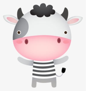 Cute Cow Cartoon Waving - Png Cute Cow