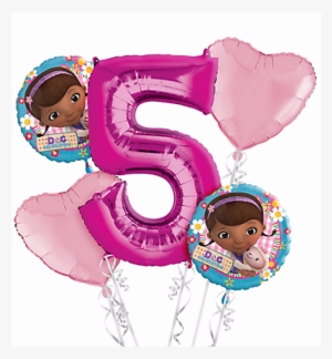 Doc Mcstuffins 5th Birthday Balloon Bouquet 5pc Vector - Doc Mcstuffins Balloons Bouquet