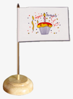 Happy Birthday Cake Table Flag - Happy Birthday Cake