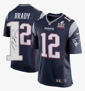 Tom Brady New England Patriots Nfl Authentic Autographed - Tom Brady Blue Jersey