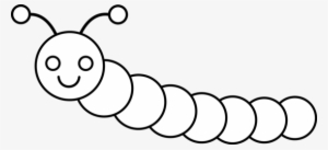 Hungry Caterpillar Clipart Black And White - Outline Caterpillar Black And White