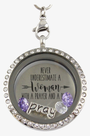 Praying Woman Charm Locket - New Creation Floating Charm Locket