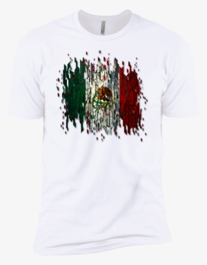 Next Level Premium Short Sleeve T Shirt Mexican - 100anb - (flag-g-1-22-p) - Distressed Digitally - Uk