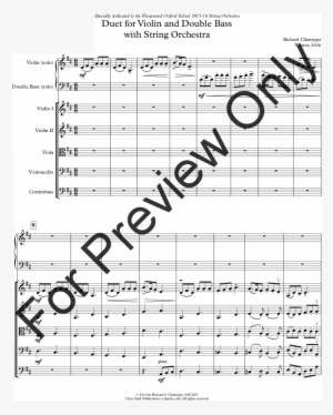 Duet For Violin And Double Bass Thumbnail - Alan Silvestri Full Score