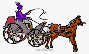 Person Driving A Horse And Buggy Royalty Free Vector - 1 Horsepower