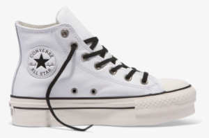High Top White Leather Converse Platform