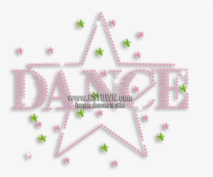 Pink Dance Stars Iron-on Nailhead Rhinestone Transfer - Cross-stitch