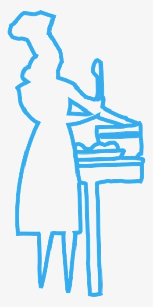 Chef Woman Cooking Blue Kitchen Outline Female - Logo Blue Kitchen Png