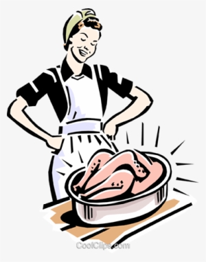 Woman Cooking Royalty Free Vector Clip Art Illustration - Cooking Vectors Png