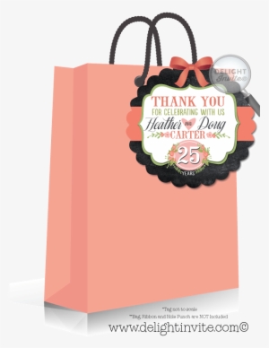 25th Wedding Anniversary Party Favor Tags - Birthday